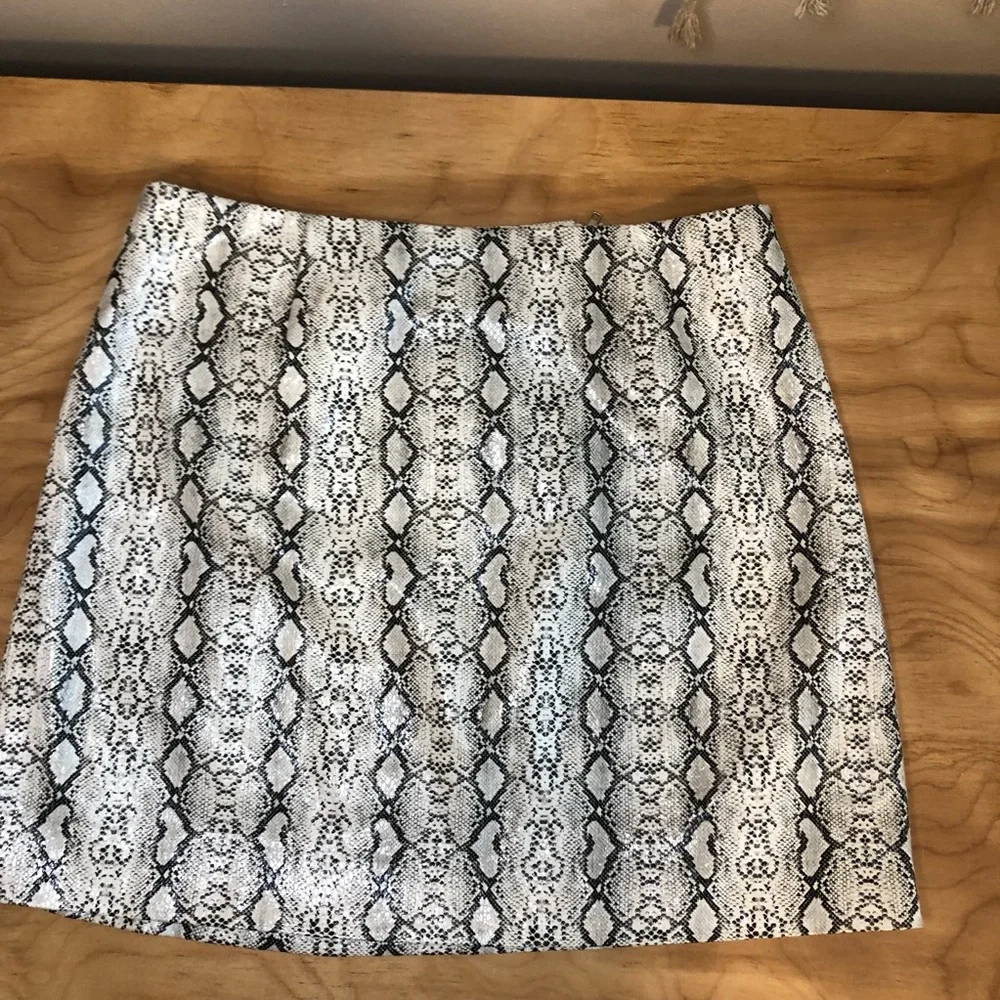 Impeccable Pig Faux Snakeskin Zip Miniskirt